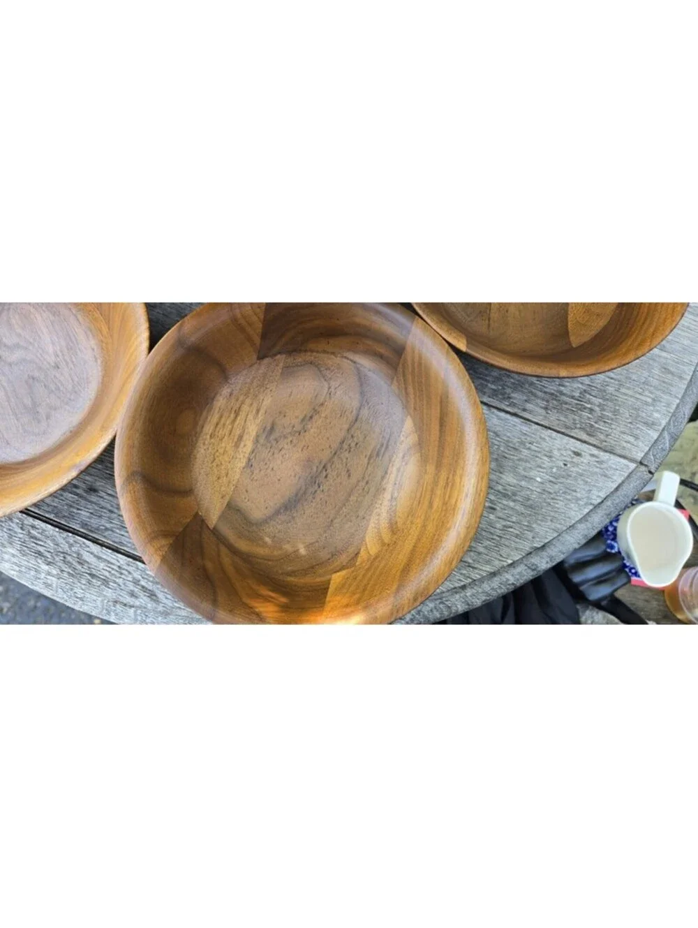 Kustom Kraft Solid Black Walnut Salad Bowl Set 6pcs Serving Bowl 5 Salad Bowls